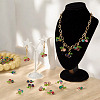 28Pcs 7 Colors Crackle Glass Pendants PALLOY-TAC0183-7