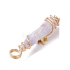 5Pcs 5 Styles Electroplated Natural Quartz Crystal Copper Wire Wrapped Pendants PALLOY-JF03428-5