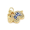 Rack Plating Brass Micro Pave Clear Cubic Zirconia Pendants KK-U032-25G-02-2