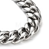 304 Stainless Steel Cuban Link Chains Bracelets for Men & Women BJEW-D031-16P-3