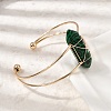 Brass Wire Wrapped Synthetic Malachite Hexagon Point Cuff Bangles for Women BJEW-L719-01G-06-1-3