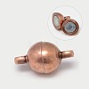 Round Brass Magnetic Clasps with Loops MC019-M-2