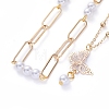 Iron Paperclip Chain Necklaces and Brass Pendant Necklaces Set NJEW-JN02768-3