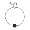 Half Round Natural Gemstone Bead Link Bracelets BJEW-JB14120-4
