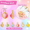30Pcs 6 Colors Glass Pendants PALLOY-YW00183-2
