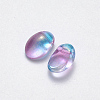 Transparent Spray Painted Glass Charms GLAA-R211-05-E02-2