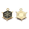 Light Gold Plated Alloy Pendants X-ENAM-T009-14A-1