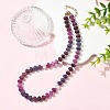 Gradient Dyed Natural White Jade Rondelle Beaded Necklaces with Glass Seed Beads for Women NJEW-JN06594-01-1
