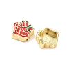 Christmas Brass Enamel Beads KK-I474-G26-2