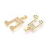 Brass Micro Pave Clear Cubic Zirconia Pendants KK-T075-84G-2