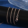 1mm Rack Plating Brass Curb Chain Necklaces for Women Men MAK-L044-26RG-2