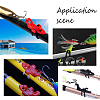 50 Sets 10 Colors Plastic & Silicone O-Rings Fishing Rod Pole Hook Keeper Sets FIND-FH0003-26-5