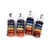 Chakra Theme Natural Amethyst & Topaz Jade & Red Agate & Quartz Crystal & Red Jasper & Lapis Lazuli & Green Aventurine Pendants G-N344-06B-1