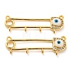 Rack Plating Brass Micro Pave Cubic Zirconia Brooch Finding KK-TAC0016-02G-01-1