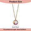 4Pcs 4 Style Luminous Glass Round Planet Pendant Necklaces Set NJEW-FI0001-02-2