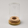 Column Glass Hydroponics Plant Bottle with Bamboo Base and Wooden Stopper AJEW-JOY0011-01A-2