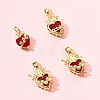 4Pcs 4 Styles Brass & Glass Pendants KK-FS0001-83-7