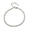 304 Stainless Steel Rhinestone Cup Chain Bracelets for Women BJEW-G753-01P-03-4