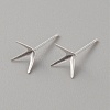 925 Sterling Silver Stud Earring Findings STER-WH0008-15F-S-2