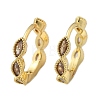 Brass Micro Pave Cubic Zirconia Huggie Hoop Earrings EJEW-K083-34G-B-3