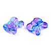 Transparent Spray Painted Glass Beads GLAA-N035-025-G02-3