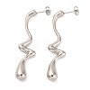 Teardrop 304 Stainless Steel Stud Earrings for Women EJEW-K278-23P-1