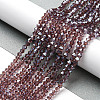 Transparent Electroplate Glass Beads Strands EGLA-A039-T4mm-A05-4