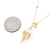 Natural Pearl Ice Cream Cone Pendant Necklace with Brass Satellite Chains for Women NJEW-T015-01G-4