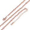 Brass Singapore Chains Necklaces for Women NJEW-D302-38RG-4