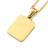 Ion Plating(IP) Rectangle with Initial Letter 304 Stainless Steel Pendant Necklace NJEW-R265-04G-I-2