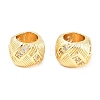 Barrel Brass Micro Pave Cubic Zirconia European Beads KK-B186-22G-1