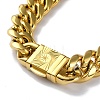 Ion Plating(IP) 304 Stainless Steel Cuban Link Chain Necklaces NJEW-P288-12G-2