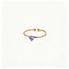 Adjustable Birthstone 304 Stainless Steel Micro Pave Cubic Zirconia Cuff Open Rings WGB2F1D-06-1