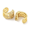 Brass Micro Pave Cubic Zirconia Cuff Earrings EJEW-C104-103G-2