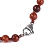 Natural Red Jasper Flower Pendant Necklaces NJEW-N064-08F-5