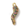 Rack Plating Brass Micro Pave Cubic Zirconia Pendant KK-A229-03C-G-1