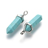 Synthetic Turquoise Double Terminated Pointed Pendants G-E364-A07-3