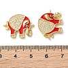 Rack Plating Brass Micro Pave Clear Cubic Zirconia Connector Charms KK-C084-02G-4