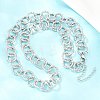 12MM 304 Stainless Steel Textured Ring Link Chain Necklaces for Women NJEW-Z115-11P-2
