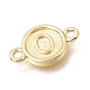 Brass Disc with Initial Links Connector Charms KK-E802-36G-O-2