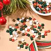 4 Colors Christmas 2-Hole Square Glass Seed Beads SEED-X0058-09-4