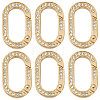 10Pcs Zinc Alloy Crystal Rhinestone Spring Gate Rings FIND-SC0019-51A-1
