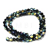 Electroplate Transparent Glass Beads Strands EGLA-K015-18G-2