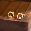 Hollow Brass Enamel Stud Earrings WG87257-01-1