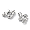 Brass Micro Pave Clear Cubic Zirconia Charms KK-M102-47P-2