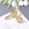 Brass Micro Pave Cubic Zirconia Stud Earrings EJEW-Z080-03G-01-3