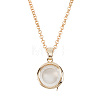 1Pc Alloy Glass Photo Frame Living Memory Floating Locket Pendant Rolo Chain Necklaces for Women NJEW-BM0001-01A-1