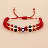 Multi-Layer Natural Lapis Lazuli & Brass Beaded Adjustable Bracelets CL9505-3-1