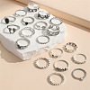 19Pcs Alloy Enamel Finger Cuff Rings Sets FS-WG6B9E0-01-3
