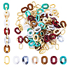 120Pcs 6 Colors Two Tone Acrylic Linking Rings OACR-FH0001-036-1